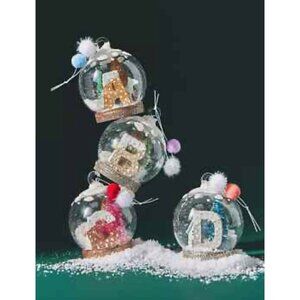 Anthropologie 2022 Monogram Snow Globe Ornament Letter N O/S NWT